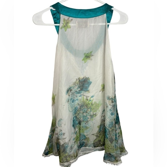 Vintage Y2K 90s LM Lulu Multi Textured Print Tank Bead Accents Size Medium - Picture 2 of 10